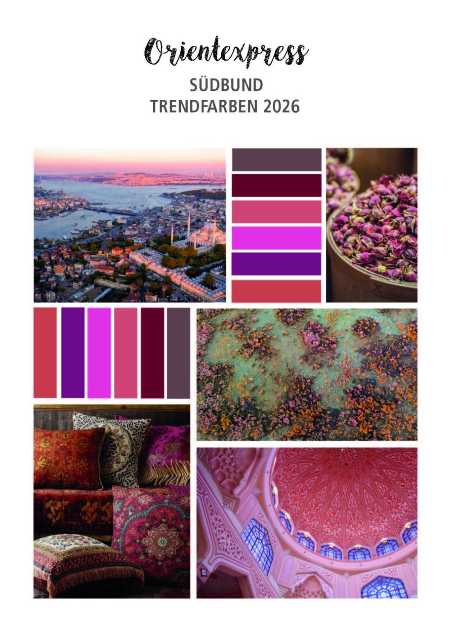 Rote Töne und Kissen. Trendfarbe Orientexpress. Rot- und Brauntöne.